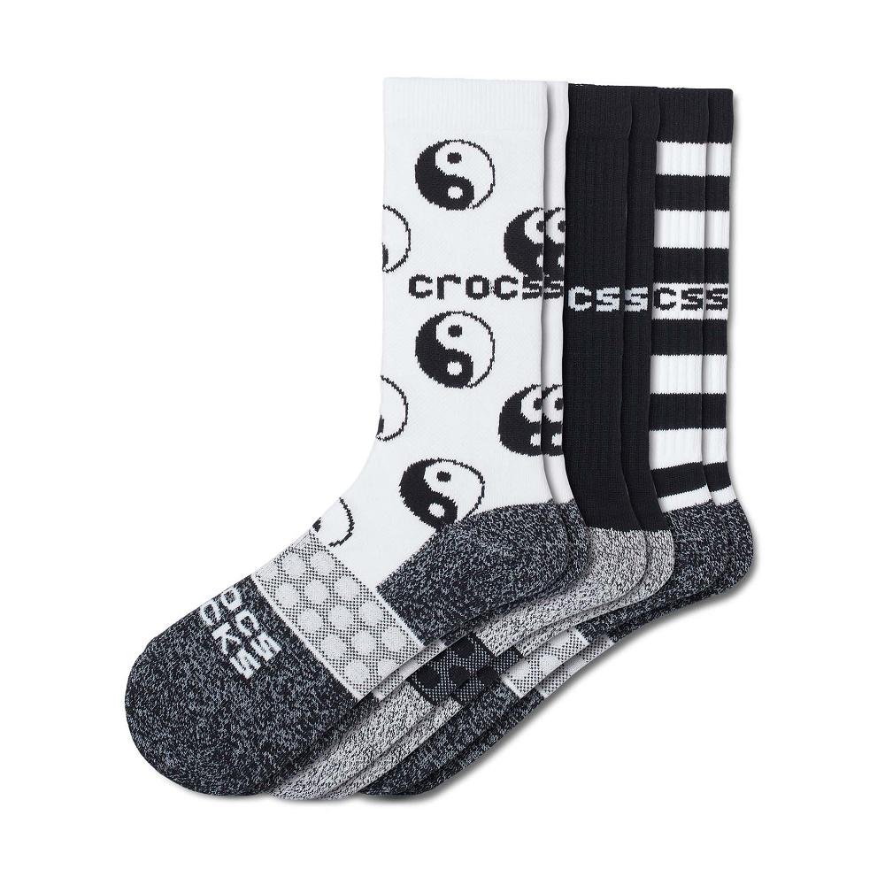 Chaussettes Crocs Adult Crew Easy Icon 3-Pack Femme Multicolore | France 1626FDNM